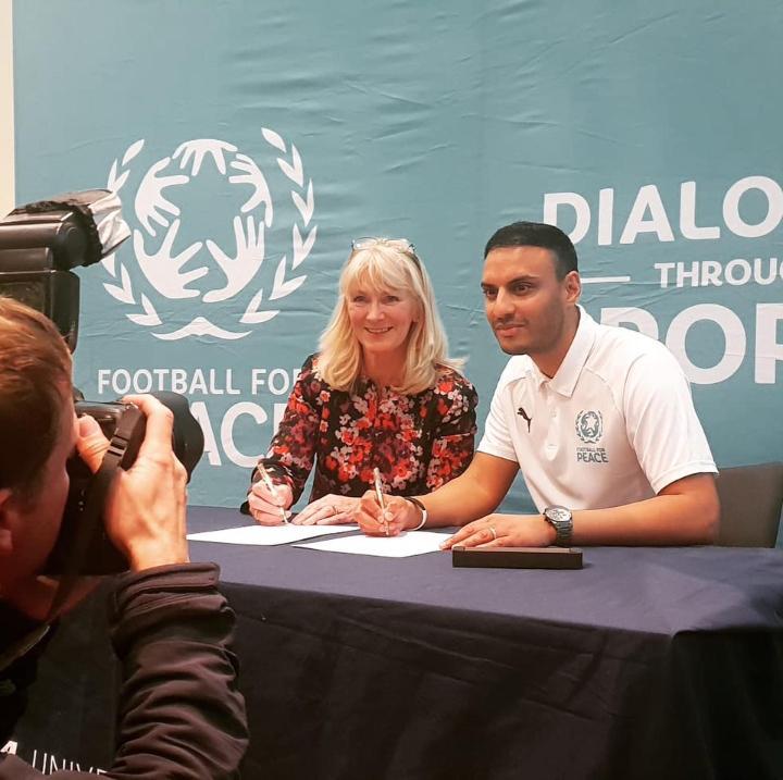 Shirley Congdon and Kashif Siddiqi, Co-Founder of Football for Peace