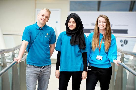 Three student ambassadors at the University of Bradford