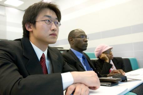 a group of students in an MBA lecture