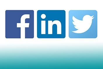 facebook, linkedin and twitter logos