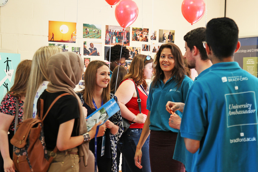 Student ambassadors and staff at a University Open Event.