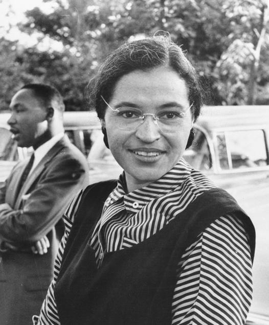 Rosa Parks with Dr Martin Luther King jr circa 1955