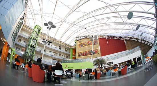 A fish eye view of the atrium in Richmond Building.