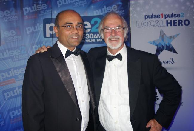 Professor Ajay Mahajan with Professor David Sharpe at the Pulse Local hero awards