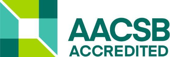a logo which features the words AACSB accredited on it