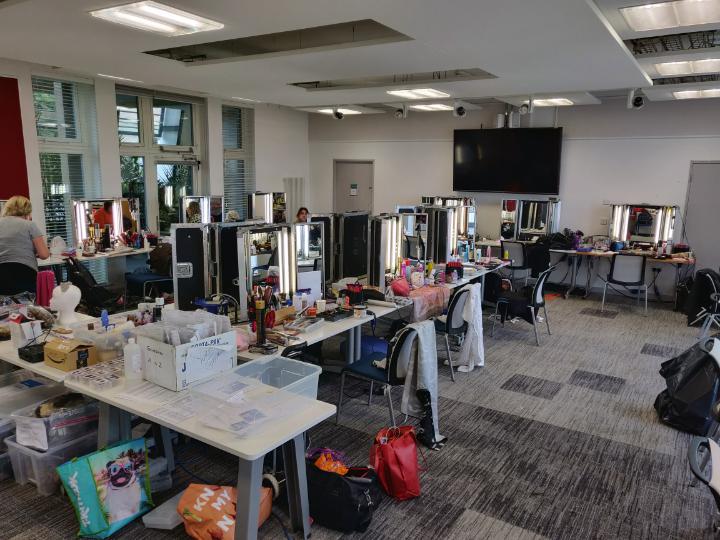 Makeup room inside the Bright Building at the University of Bradford.