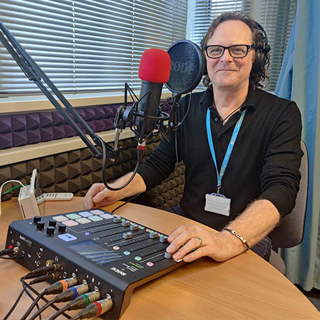 David Wilson form bradford UNESCO City of Film being interviewed in our radio studio