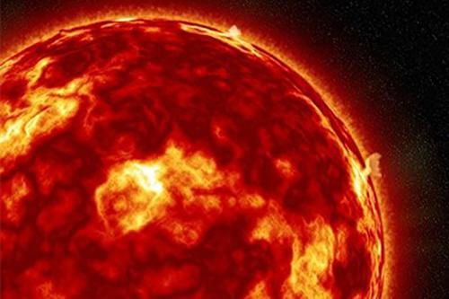 Image shows red hot sun 