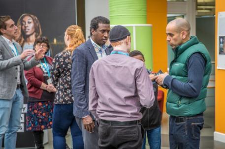 Discussions at an on-campus open day