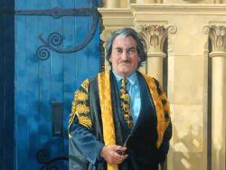 Portrait of Sir John Harvey-Jones when Chancellor of University of Bradford.