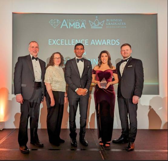 Sonya Byrne receiving her AMBA award Sonya Byrne receiving her AMBA award