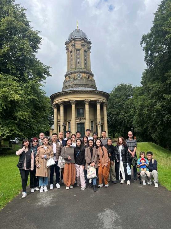 A group of Chinese alumni in a group in Saltaire A group of Chinese alumni in a group in Saltaire