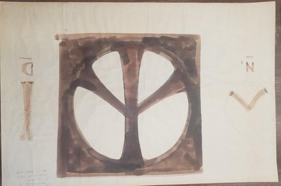 Original peace symbol sketches Original peace symbol sketches