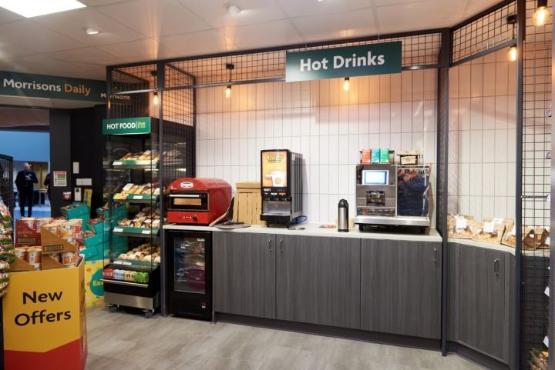 inside of shop by hot food and drinks stand inside of shop by hot food and drinks stand