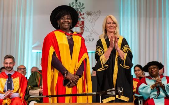 Dame Magge Aderin-Pocock receiving honorary doctorate Dame Magge Aderin-Pocock receiving honorary doctorate