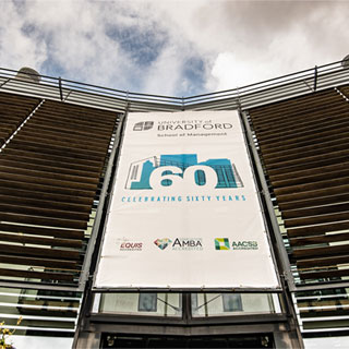 School of Management, Bright Building 60th Anniversary Banner