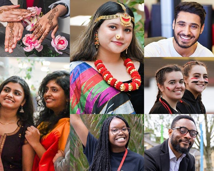 A collage of images of diverse students from the University.
