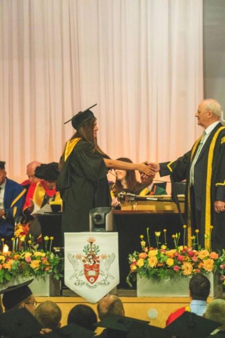 An image of Marym AlSaad, BEng Civil and Structural Engineering 2019, during her graduation.