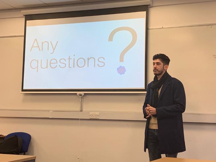 Alumnus Osman Ehtsham, 2020  BSc Accounting, Finance and Economics as a guest speaker for the University of Bradford.
