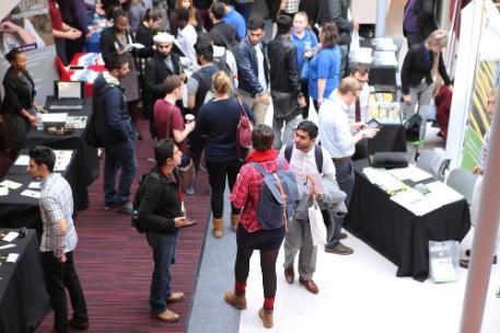 Students attending a careers fair at the University of Bradford