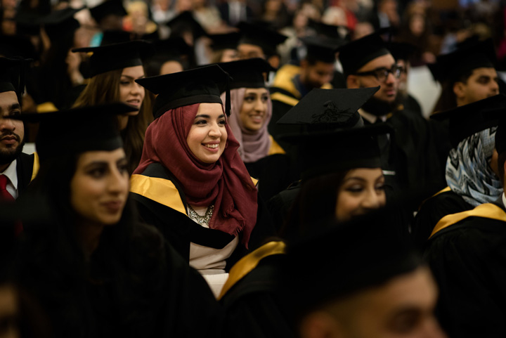 University of Bradford graduates at their graduation ceremony