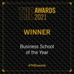 Times Higher Education Business School of the Year 2021 badge