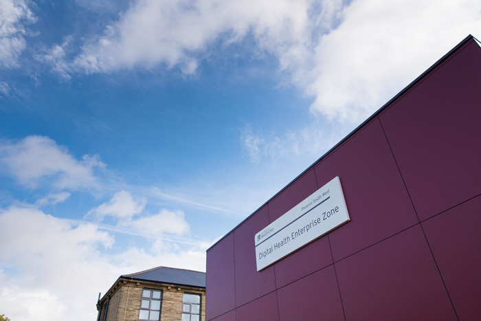 Exterior of the Digital Health Enterprise Zone building on the University of Bradford campus
