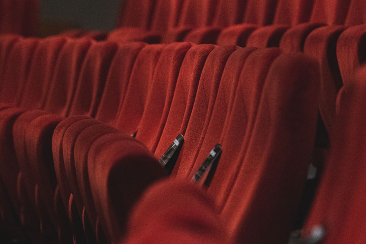 A row of seats in a cinema