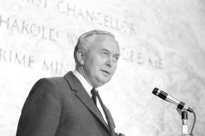 An image of Harold Wilson, the first chancellor of the University of Bradford