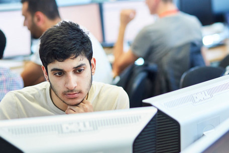 A computing student working