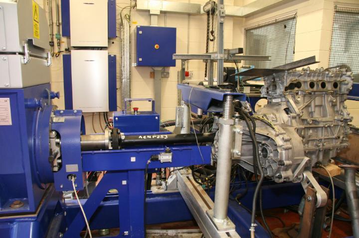 Photograph of test engine in mechanical engineering laboratory