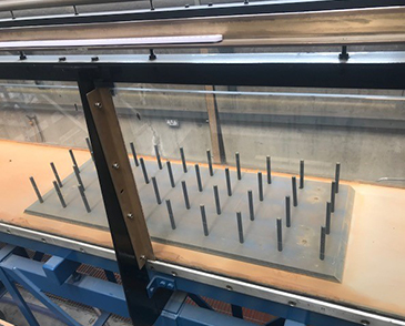 The layout of vegetation stems in a laboratory water flume        
