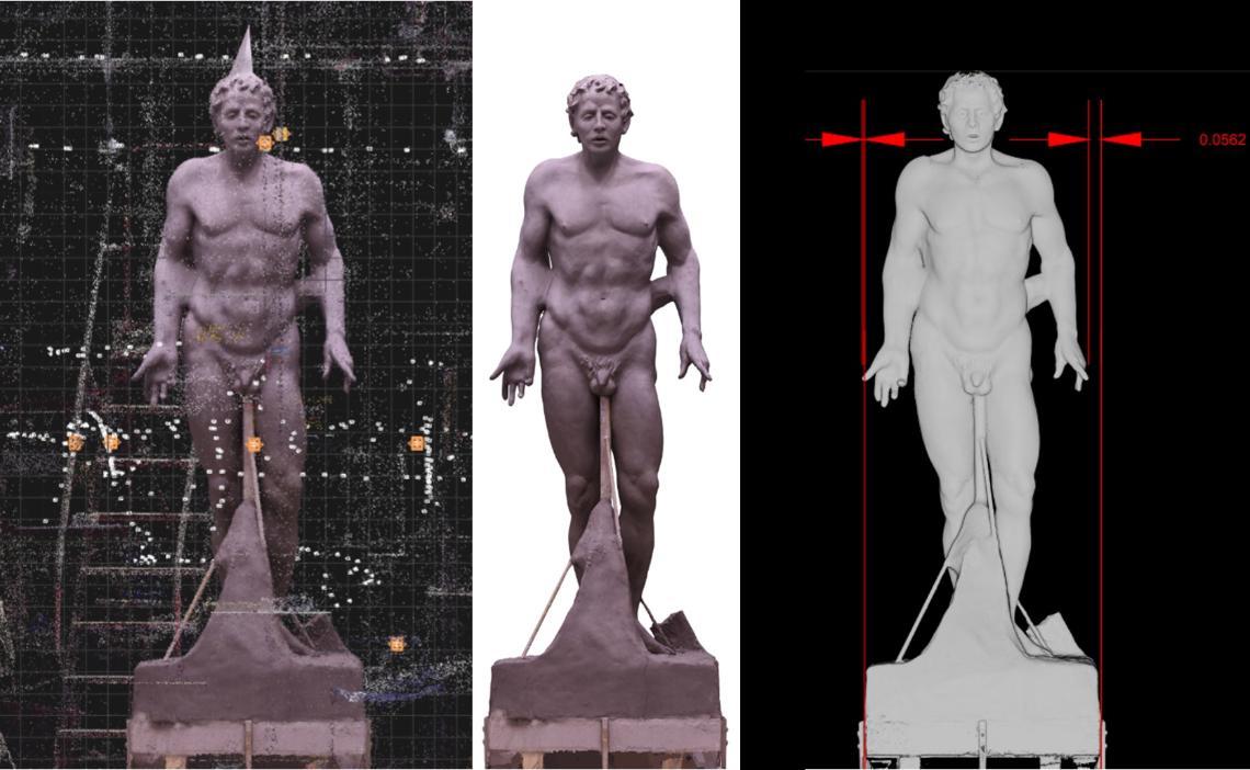 Scanned images of a statue