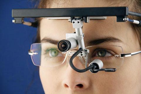 Eye tracker on headrest to measure data
