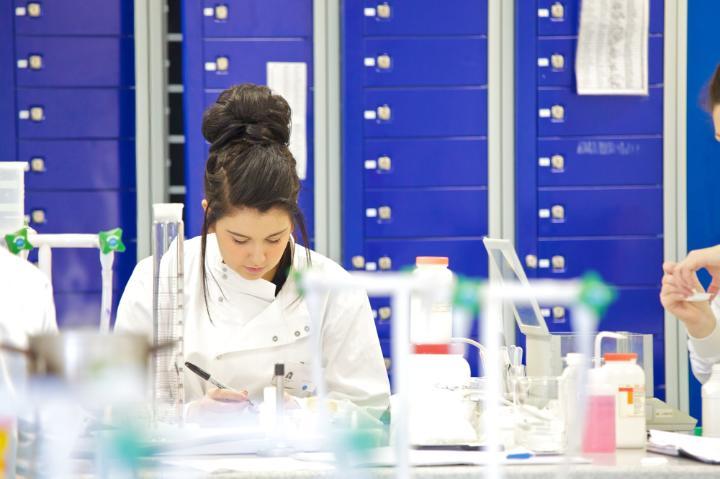 A student in a Biomedical science lab.