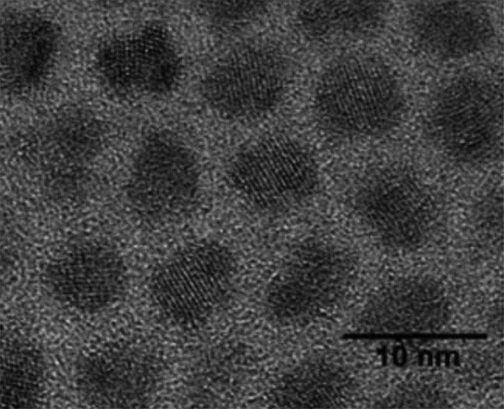 Electron microscope image of nanomaterial