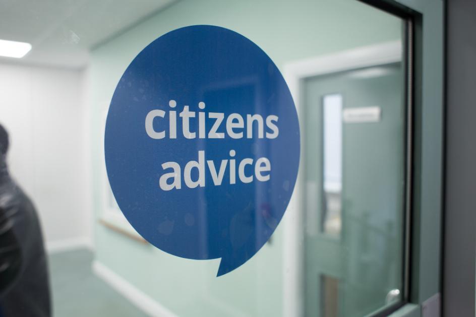 Citizens Advice logo on window