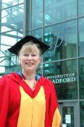 Gill Hawksworth, alumnus and donor in her Honorary Graduate robes