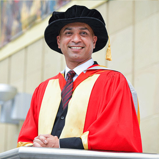 Zaheer Ahmad, honorary award recipient July 2022. Doctor of the University.
