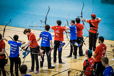 Archery competition in the sports hall