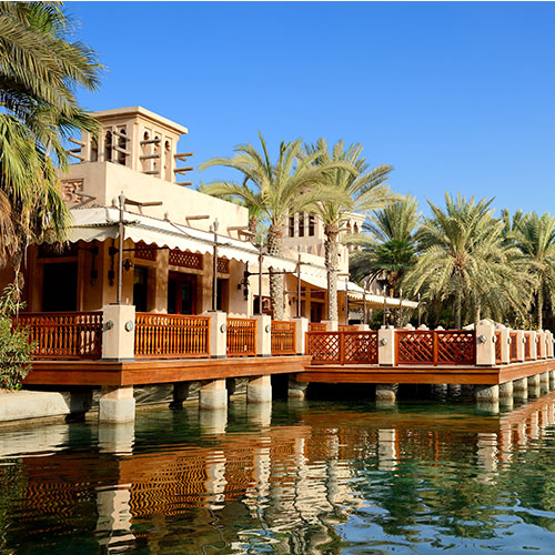 The outside of the Madinat Jumeirah.