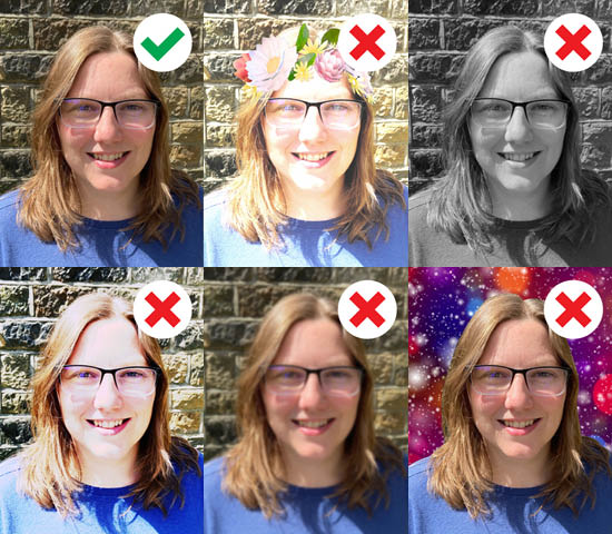 One example of a good profile picture. 5 examples of a bad profile picture.