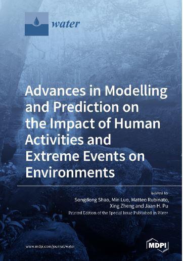 Cover of new book Advances in Modelling and Prediction on the Impact of Human Activities and Extreme Events on Environments