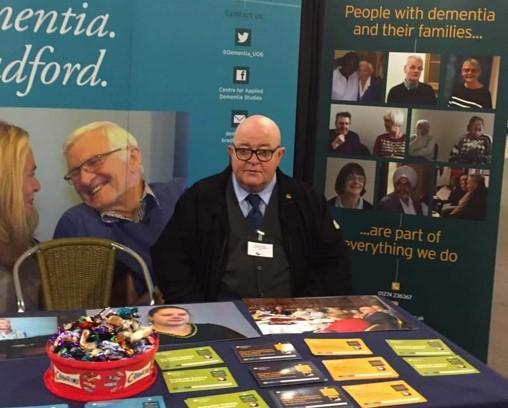 Michael Andrews pictured at a University of Bradford dementia stall