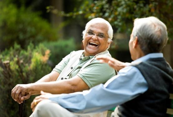Age positive South Asian person dementia people laughing