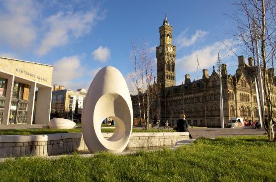 Bradford city centre in daylight