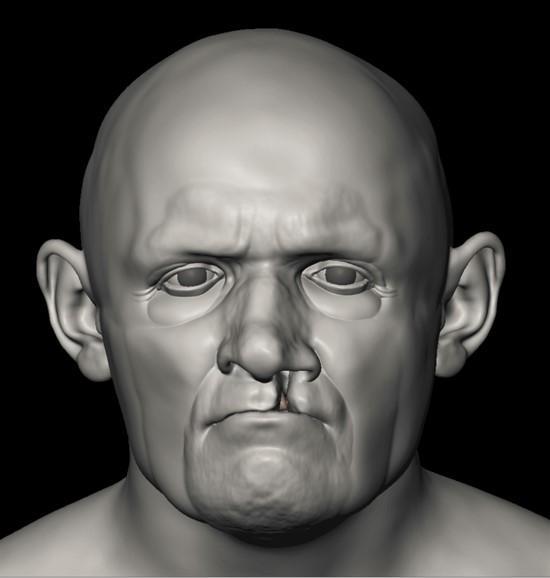 3D rendering of 'the hair-lipped priest'