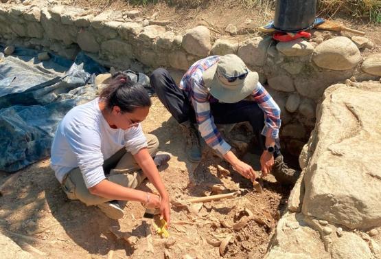 Student Carlos Carvahlo on an archaeological dig in Romania