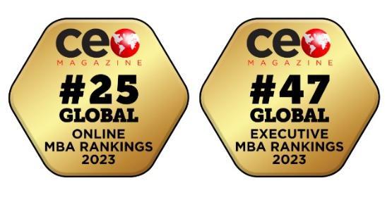 CEO magazine MBA ranking badges