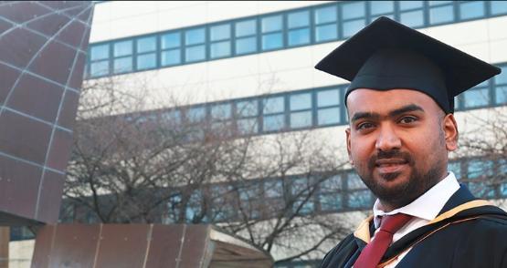 Rahman Chukkan MBA graduate on campus